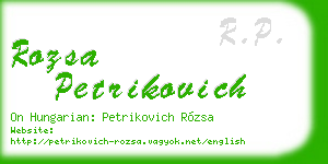 rozsa petrikovich business card