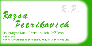 rozsa petrikovich business card